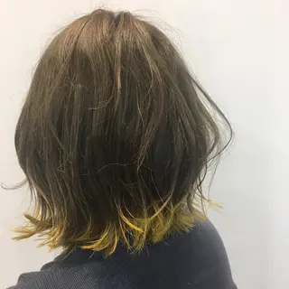 ミディアム カラー RINA🧤 デザインとボブのヘアスタイル