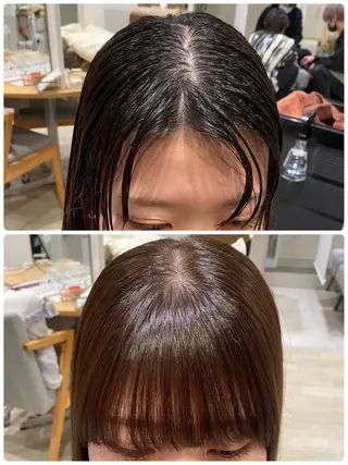 ミディアム カラー パーマ クロスパーマ🥇韓国 ヘア🇰🇷濵田航希のヘアスタイル