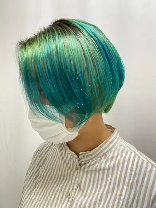 ショート カラー 髪質改善/縮毛矯正 /ブリーチ矯正/岡部のヘアスタイル