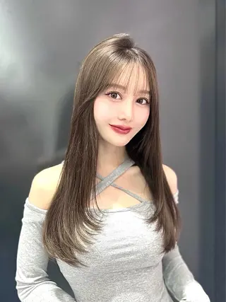 ロング 韓国/縮毛矯正/ カンタのヘアスタイル