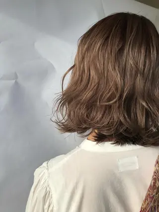 ミディアム カラー パーマ MAKI渋谷 【カットモデル募集】のヘアスタイル