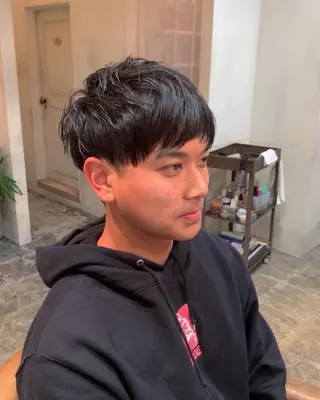 ショート メンズ 似合わせカット ケアパーマ喜来雅由のヘアスタイル