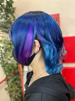ミディアム ゆぴ☾‪/推しカラー /ハイトーンのヘアスタイル