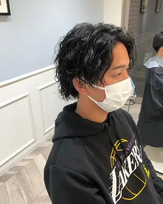 ミディアム パーマ メンズパーマ/ スパイキー/神田正紀のヘアスタイル