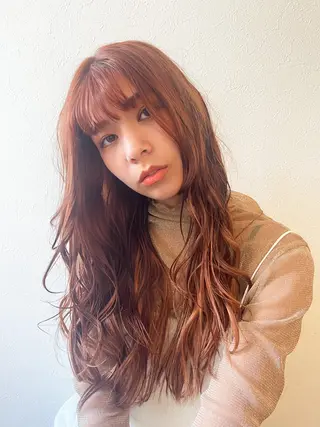 ロング カラー 上品な暖色/丸みボブ Chie🪷のヘアスタイル