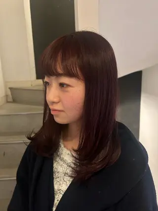 ミディアム カラー 愛結 暖色カラー🎀🩰のヘアスタイル