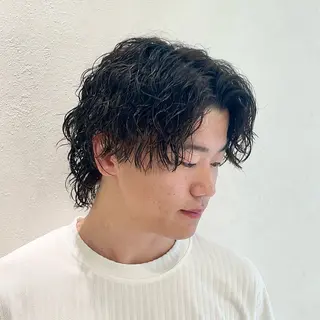 ショート パーマ メンズ メンズ特化店長✨ 9/7空き◎岡本一真のヘアスタイル