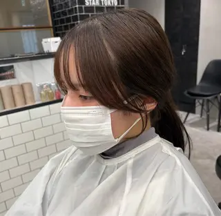 セミロング 💗韓国ヘア/透明感 💗若菜あいこのヘアスタイル