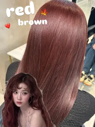ロング カラー 韓国×網紅🇨🇳 艶カラー/ハヅキ🎀のヘアスタイル