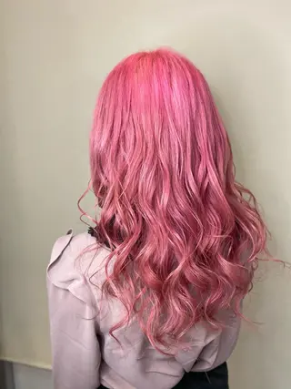 セミロング ゆぴ☾‪/推しカラー /ハイトーンのヘアスタイル