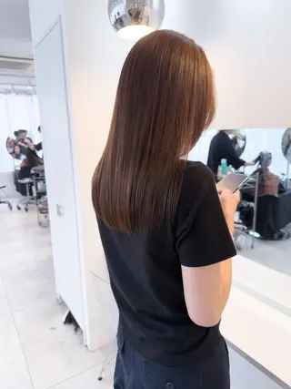 セミロング カラー 艶髪ブリーチ 永井竜也のヘアスタイル