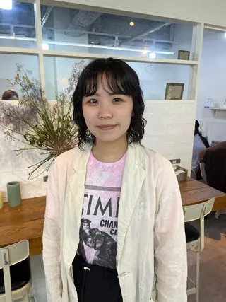 ミディアム パーマ benji仙台所属・KOKI/ ボブ/ パーマ/透明感カラーのヘアスタイル