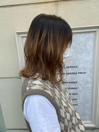 ミディアム ボブ韓国風レイヤー 髪質改善/畠中ケントのヘアスタイル