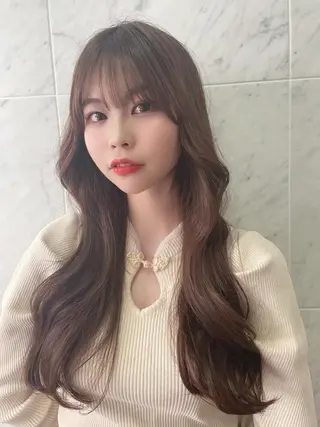 ロング カラー レイヤーカット/ 顔周り 五島巨幹のヘアスタイル