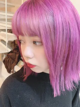 ミディアム カラー パーマ ヘアアレンジ nico  原宿所属・nico【代表】 市川　拓也のヘアスタイル