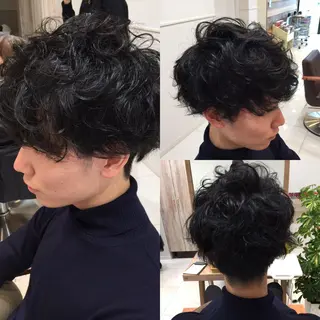 ショート パーマ メンズ Vir by browのヘアスタイル