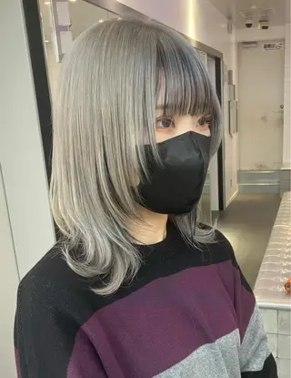 セミロング カラー 🥣ミコト/ウルフ ハイトーン特化🥣のヘアスタイル