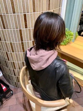 ミディアム カラー GO TODAY SHAiRE SALON 梅田店所属・柔らかくすみカラー ボブ/ショートのヘアスタイル