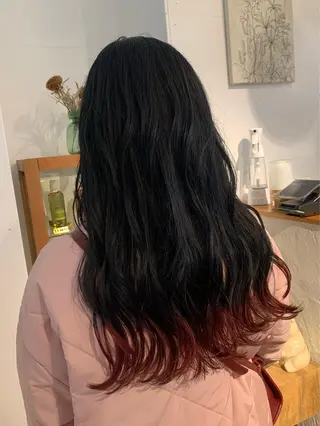 ロング カラー かとう りなのヘアスタイル