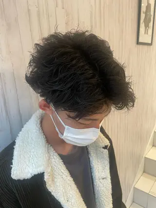 パーマ メンズ EARTH 山﨑龍馬のヘアスタイル