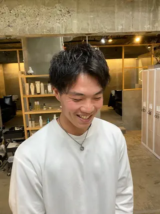 ショート パーマ メンズ シミズ アスカのヘアスタイル