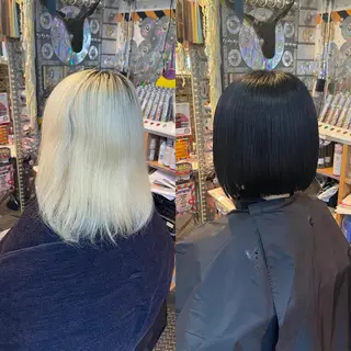 ショート カラー ヘアアレンジ haco+所属・🌈派手髪エクステ ブレイズ🌈ひろとのヘアスタイル