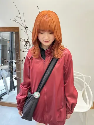 ミディアム カラー ヘアアレンジ esu 心斎橋店所属・ena/ブリーチなし 心斎橋・ベージュ🎀のヘアスタイル