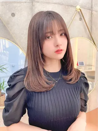 セミロング カラー 韓国ヘア🇰🇷 レイヤー/芝春樹のヘアスタイル