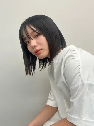 ミディアム カラー パーマ 大林 エリコのヘアスタイル