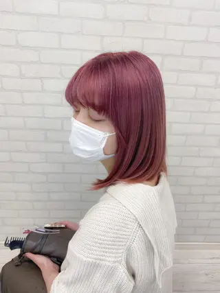 ミディアム カラー ラクーン-RacCoON-所属・甲斐綾香 /髪質改善/縮毛矯正のヘアスタイル