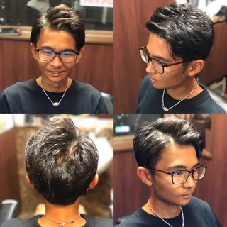 ミディアム パーマ ヘアアレンジ メンズ 萩原 勇樹のヘアスタイル