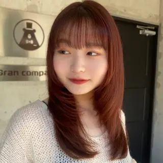 ミディアム カラー shiori/暖色/ レイヤー/似合わせのヘアスタイル