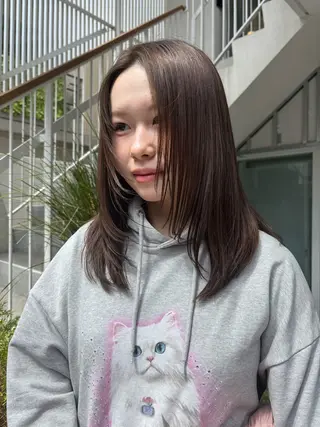 ミディアム カラー 🟠艶ブリーチ/ エクステ🟠りりのヘアスタイル