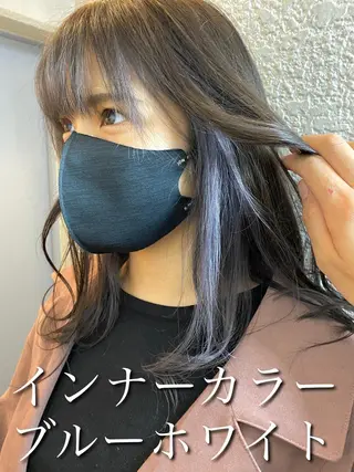 セミロング カラー 艶髪カラー 渡辺岳也のヘアスタイル