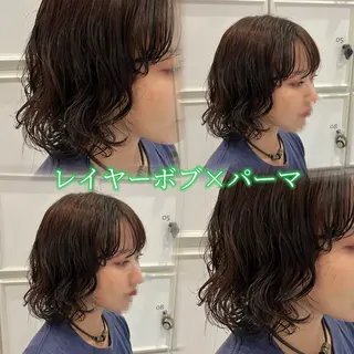 ミディアム パーマ 🫧メンズカット カラー/愛莉🫧のヘアスタイル