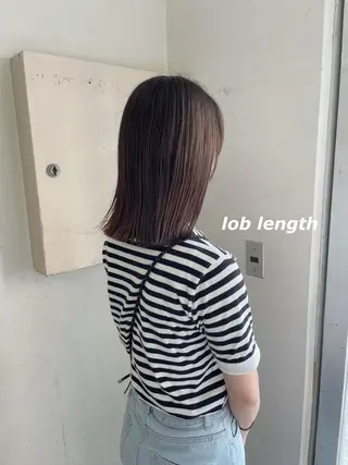 ミディアム 切りっぱなしボブ ソノキユウカのヘアスタイル