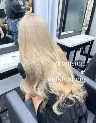 ロング カラー エクステ🩵ブリーチ 韓国ヘア🩵KAEのヘアスタイル