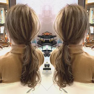 セミロング カラー ヘアアレンジ Merci メルシー 福岡、今泉のヘアスタイル