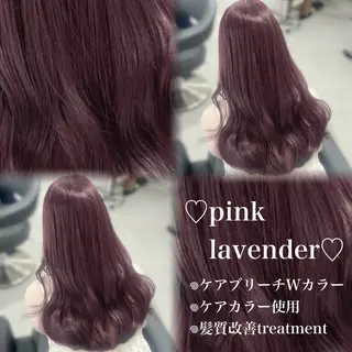 ロング カラー 💗愛され暖色💗 ピンク/レッド💗のヘアスタイル