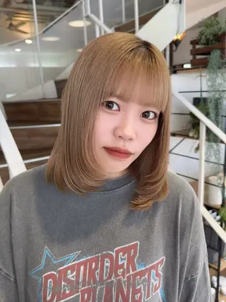 ミディアム カラー hip's eyes 渡辺舜のヘアスタイル