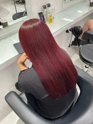 ロング カラー トレンド暖色ヘア🍒 miu🍒のヘアスタイル