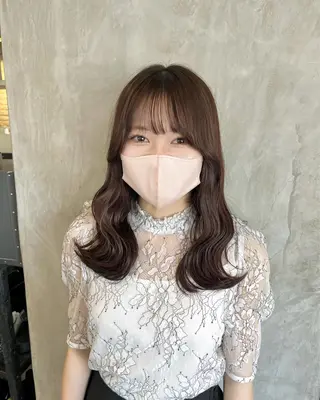 ミディアム カラー 髪質改善／縮毛矯正 関根青葉のヘアスタイル