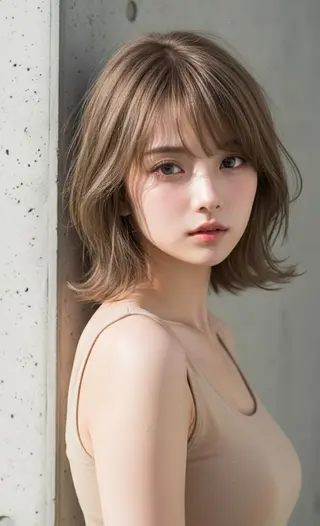 ミディアム カラー パーマ さく/髪質改善× 縮毛矯正/町田のヘアスタイル