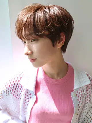 ショート カラー パーマ 増渕 駿介のヘアスタイル