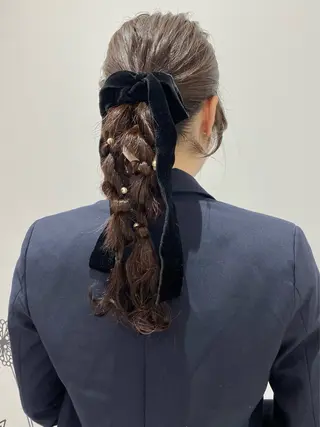 ロング ヘアアレンジ ベージュ/アレンジ /横浜/杉本千夏のヘアスタイル