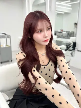 セミロング カラー 🇰🇷韓国風くびれ ヘア🇰🇷中村優大のヘアスタイル