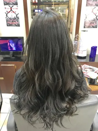セミロング カラー パーマ ヘアアレンジ MODEK's阿倍野 伊藤サダキのヘアスタイル
