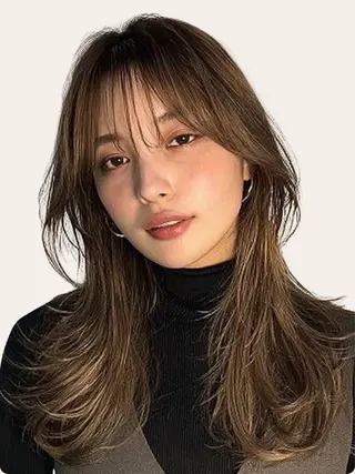 セミロング ニワ/レイヤーカット /透明感カラー💎のヘアスタイル