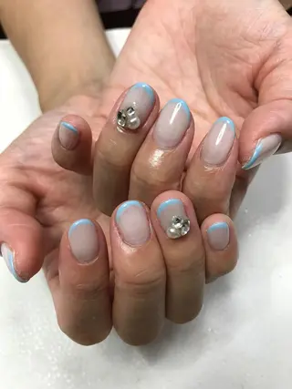 ロング カラー パーマ ヘアアレンジ ネイル マツエク・マツパ Sunny side nailのネイルデザイン