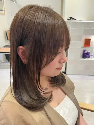 ロング 韓国レイヤー／顔周り ／ブリーチことこのヘアスタイル